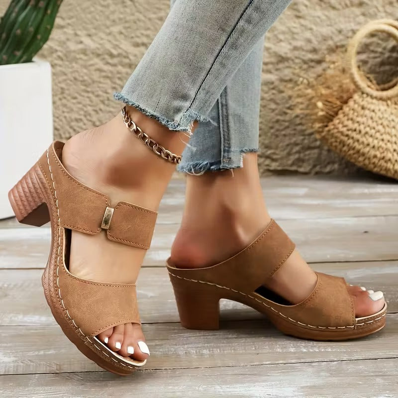 Sandalias Mujer Elegantes Tacón Medio para Fiesta