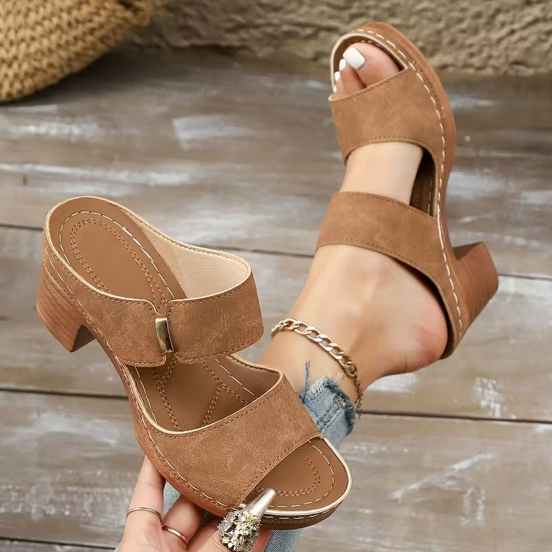 Sandalias Mujer Elegantes Tacón Medio para Fiesta