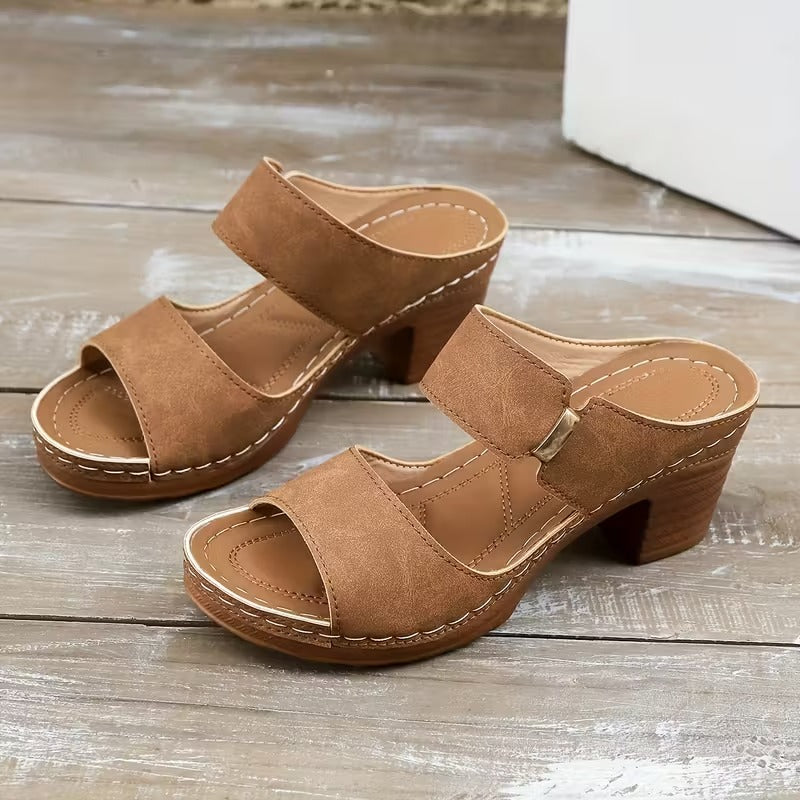 Sandalias Mujer Elegantes Tacón Medio para Fiesta