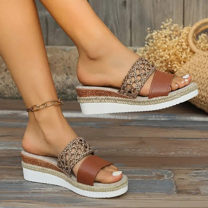 Sandalias Mujer Yute Verano Natural Estilo Casual
